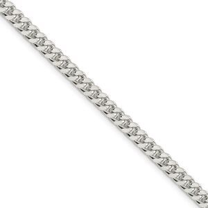 5mm Sterling Silver Solid D/C Domed Curb Chain Necklace, 22 Inch
